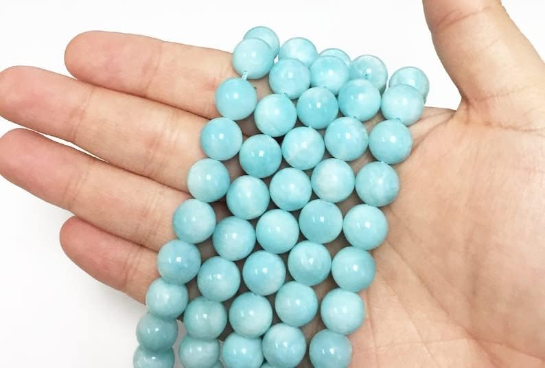 13 inch Strand of Natural gem Hemimorphite, 10mm Round Smooth Beads for DIY Jewelry Making. | Beads_04639