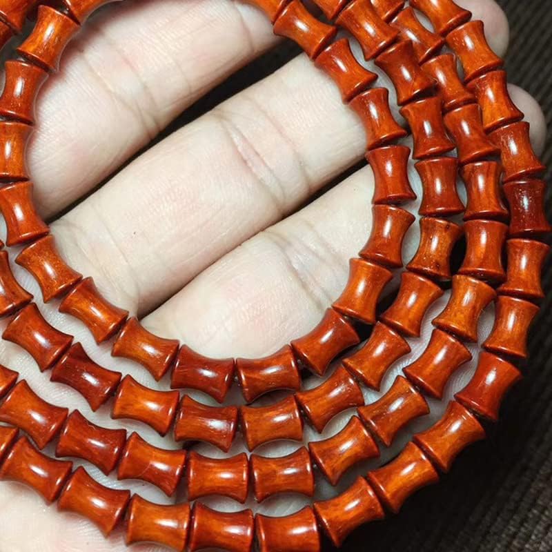 Mascot Wooden Crafts Wood Carving Art Wood Decoration Artwork 小叶紫檀6*8 * 108颗竹节款带星搭配佛手挂坠珠子圆润 光滑细腻手链(小叶紫檀竹节佛手款)