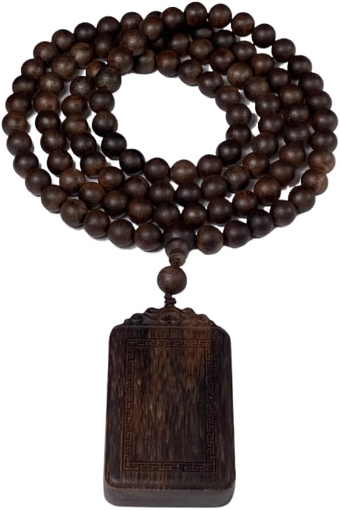 Vietnamese Nha Trang White Agarwood, Sinking Grade 8mm, Paired with Auspicious Clouds Amulet, Aged Material with Sweet Floral and Honey Aroma