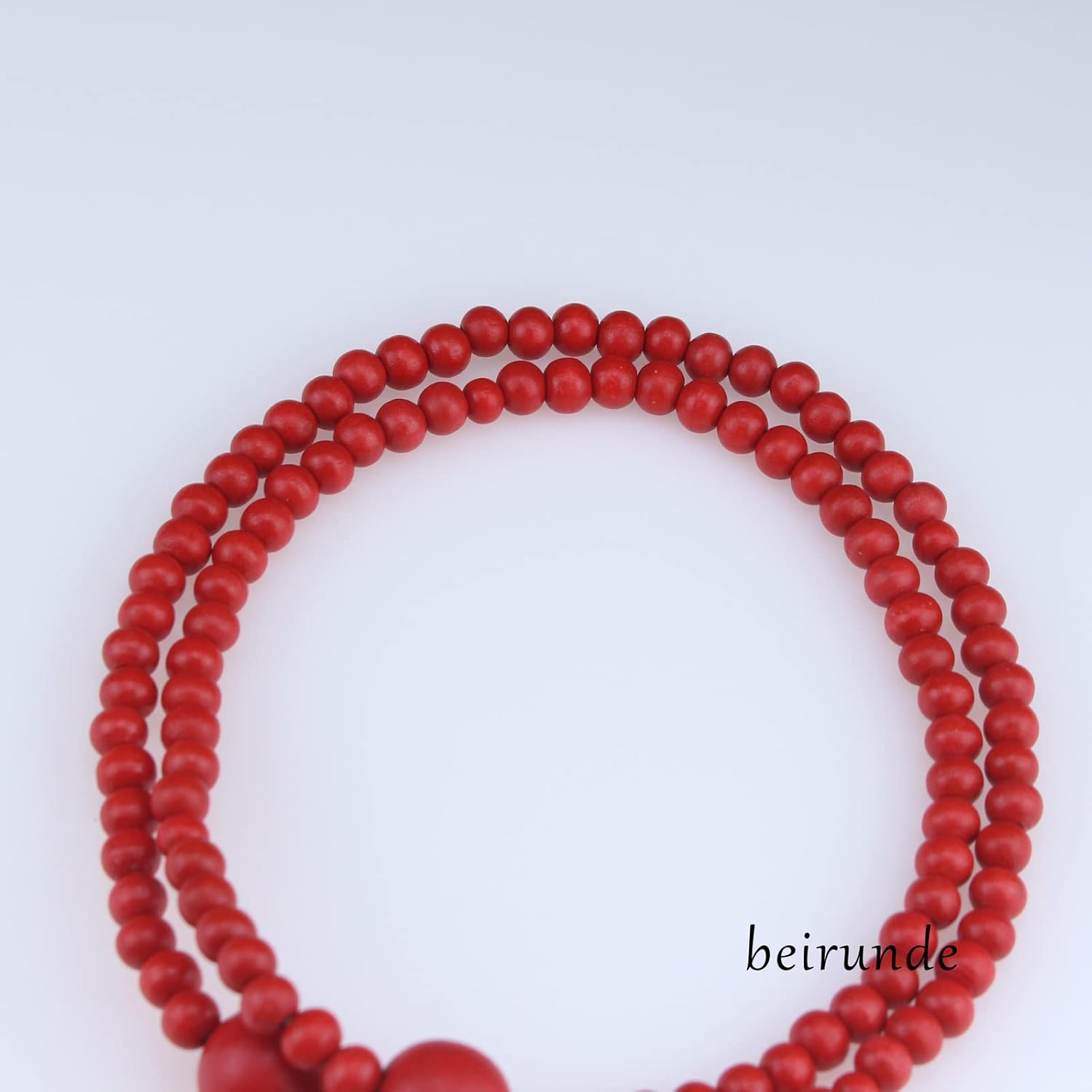 Japanese Soka Gakkai SGI Juzu Red Wood Beads Nichiren Buddhism Prayer Beads