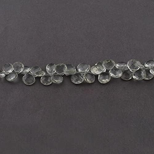 8 inch Strand of Natural Amethyst 10-12mm Heart Faceted briolette Beads for DIY Jewelry Making. |BRIO_00166