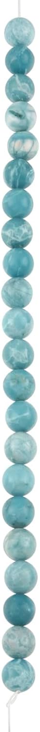 Bead Landing Blue Reconstituted Larimar Round Beads – 7.5mm Gemstone Beads for Jewelry Making & Crafts, 12 Pack