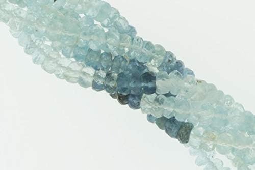 Ombre Blue Aquamarine 4.5mm Faceted Rondelles 16