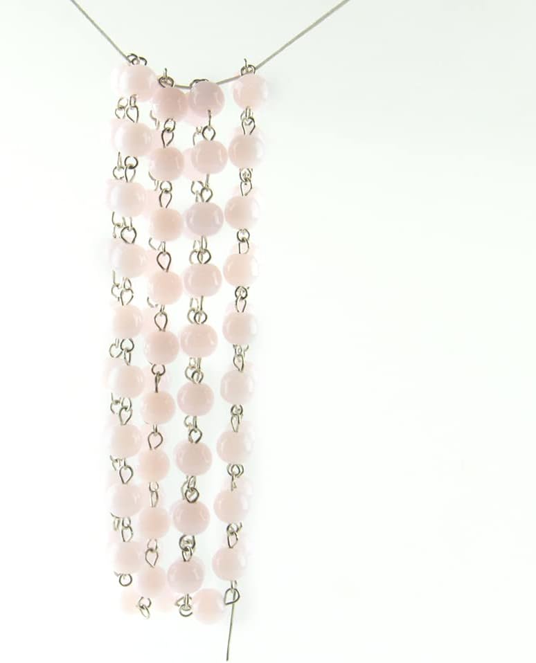 8mm 10mm 50meters Smooth Round Beads Chains Crystal Garland Strand Red Blue Orange Pink Beaded Chains For Wedding Lamp Decor - (Color: Clear/Size: 10mm Beads Chains)