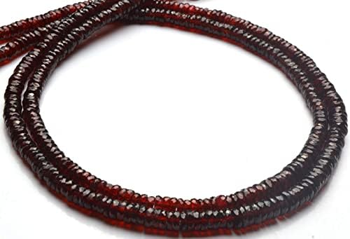 13 inch Strand of Natural gem Garnet, 5-7mm rondelle Faceted Beads for DIY Jewelry Making. | Beads_03714