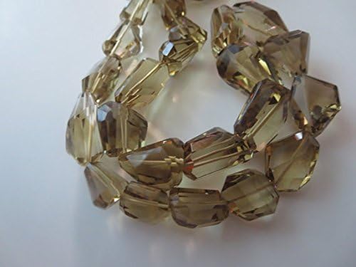 LOVEKUSH LKBEADS Natural Whisky Quartz Tumble Nuggets Faceted -14 Inch Long inches String 16X12 MM to 23X15 MM Code-HIGH-70502
