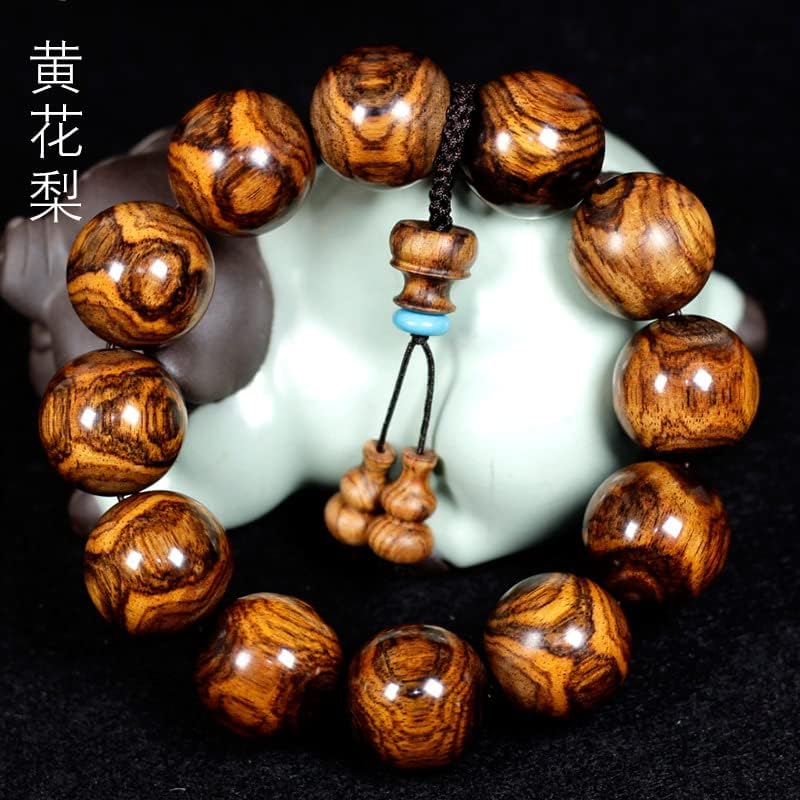 海南黄花梨手串2.0木质佛珠男士鬼脸鬼眼对眼DIY款手链女12颗20mm(款式1)