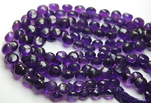 13 inch natural beads strand of 8-8.5mm faceted onion purple amethyst gemstone briolletes beads for DIY jewelry - necklace, bracelet, earring, ring.