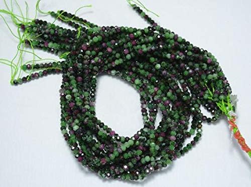 5 Strands Ruby Zoisite Beads, Faceted Rondelle Beads, Ruby Zoisite Rondelle 4 mm AAA Beads, Gemstone Beads, 13.5 Inch Code-HIGH-31908