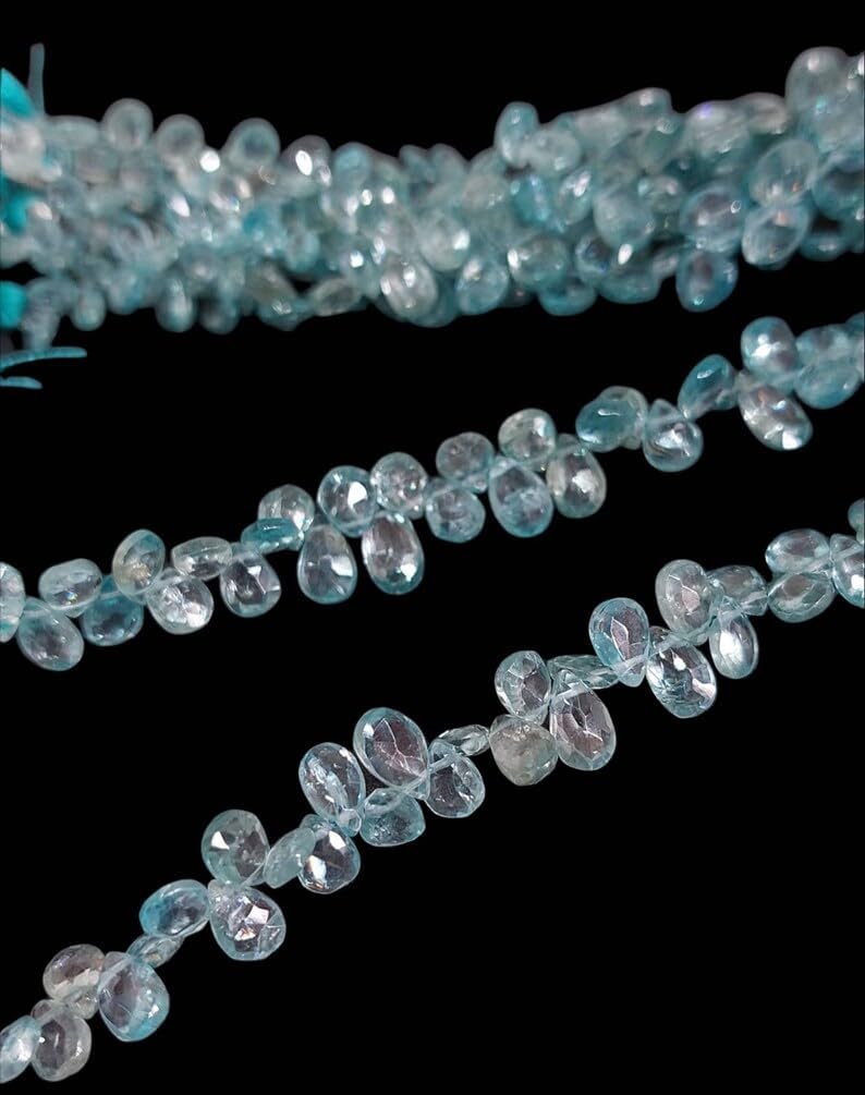 Natural Zircon Pear Faceted Beads 4X7-6X8 Mm 8 inch Long String Jewelry Making Gemstone Beads for Necklace Bracelet