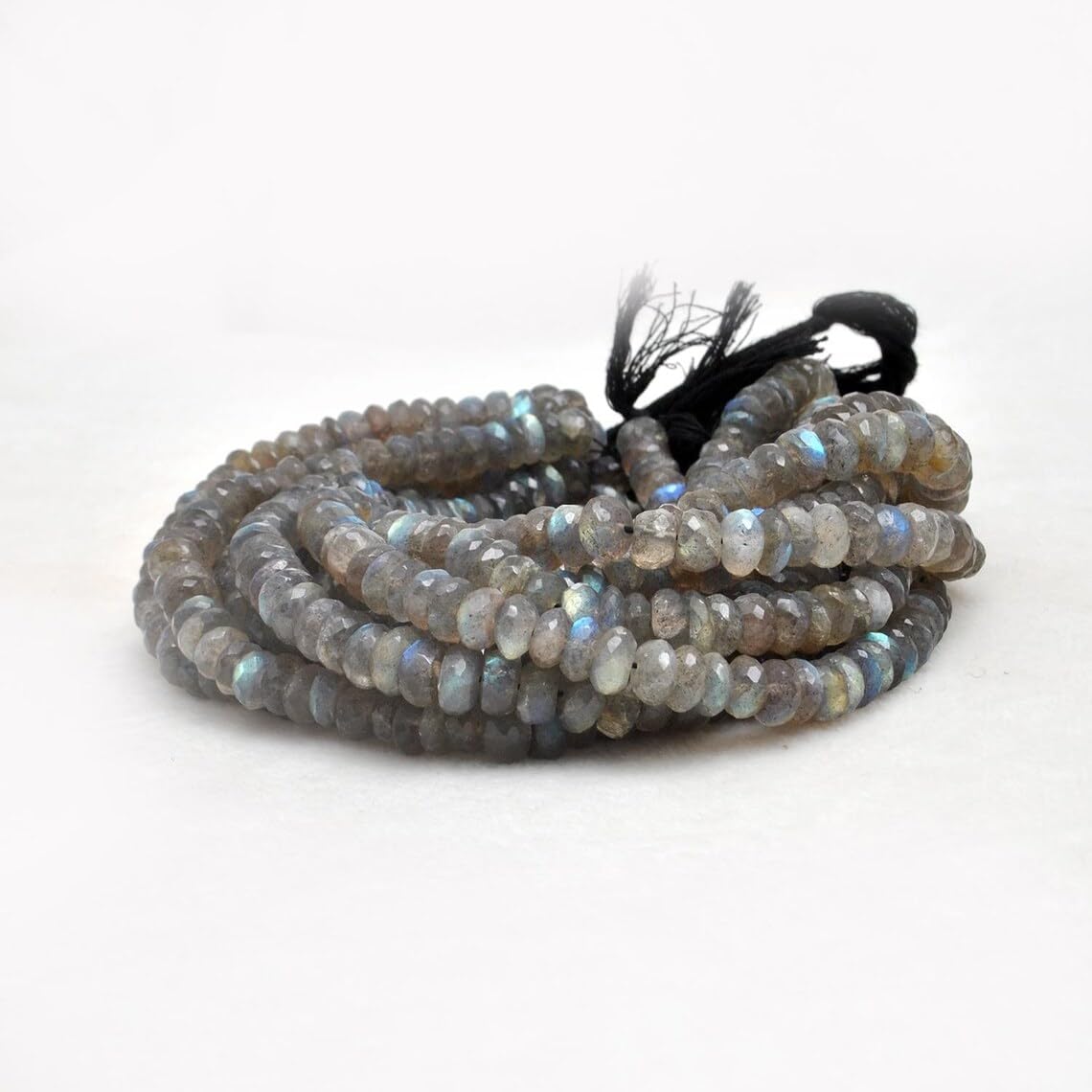 Kanika Creations Labradorite Gemstone Beads – 7-9mm Faceted Rondelle/Tyre Shape, 10.5