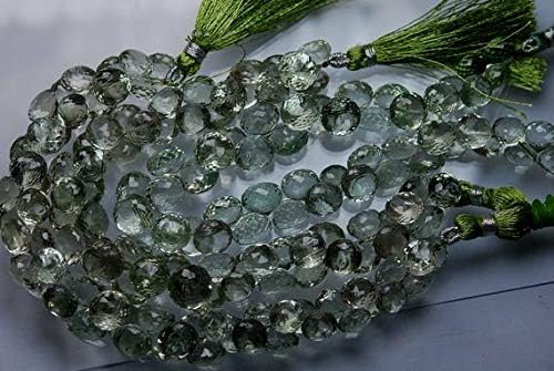 LOVEKUSH LKBEADS Natural Green Amethyst Faceted Onion Tear Drops Briolettes, Size 15-12mm 8 Inches Long Strand Code-HIGH-51997