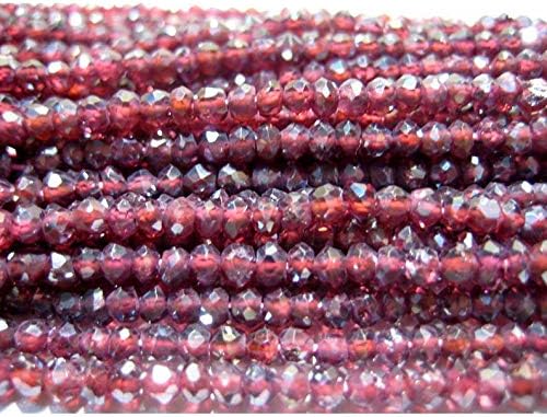 13 inch natural beads strand of 3mm faceted rondelle garnet gemstone Beads for DIY jewelry - necklace, bracelet, earring, ring.