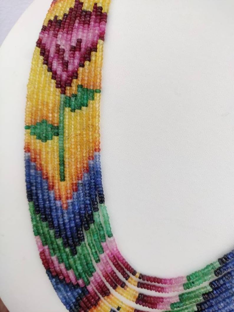 Natural Natural Gemstone roundelle Faceted Beads 2.5-3.5 mm 17-21 inches Long String Jewelry Making Gemstone Beads for Necklace Bracelet