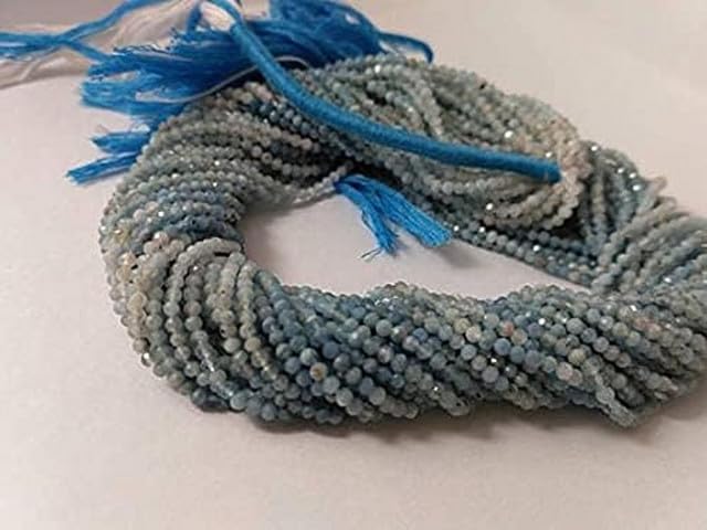 3-3.5mm Micro Shaded Aquamarine Faceted Rondelle Beads 13 Inch Micro Beads lot of 25 Strands CHIK-STRD-97721