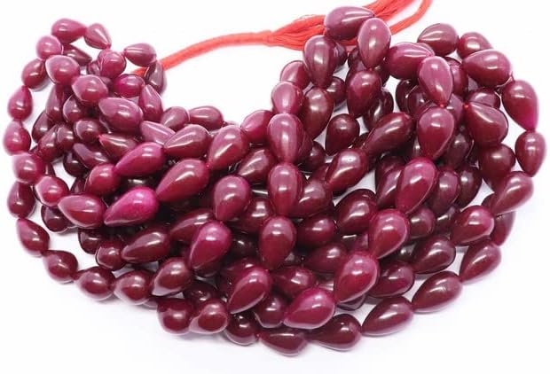 AAA Natural Ruby Smooth Straight Drops Beads, 8x14-12x17 MM Dyed Ruby Beads, 16 Inch Smooth Dyed Ruby Drops Beads CHIK-STNRD-27706