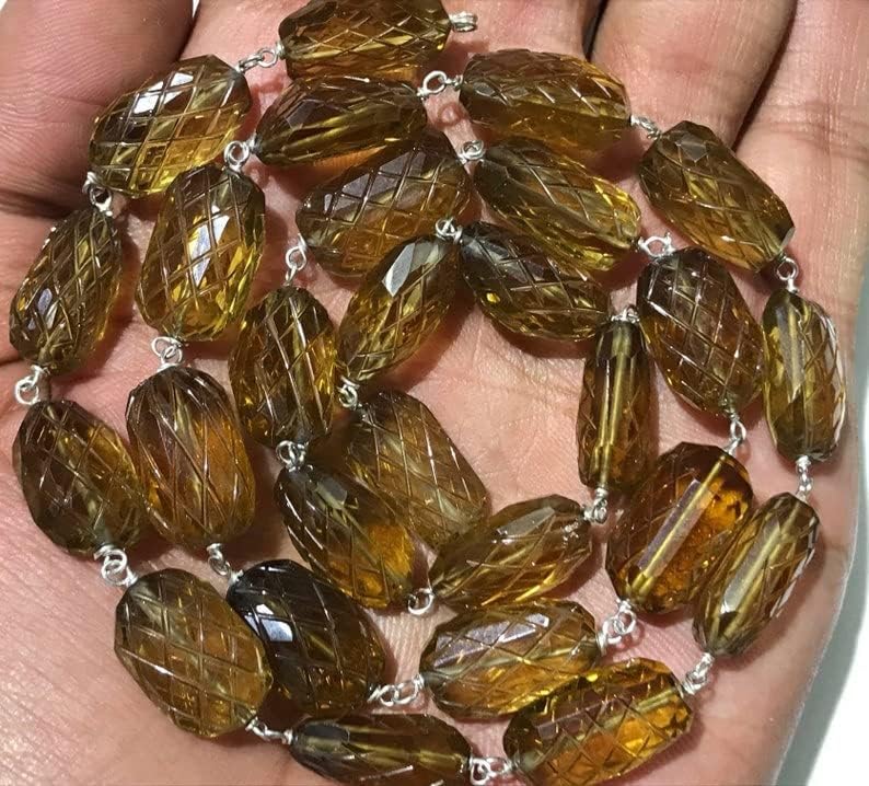 Natural Bear Quartz Nugget Faceted Beads 10X11-16MM 21 inch Long String Jewelry Making Gemstone Beads for Necklace Bracelet