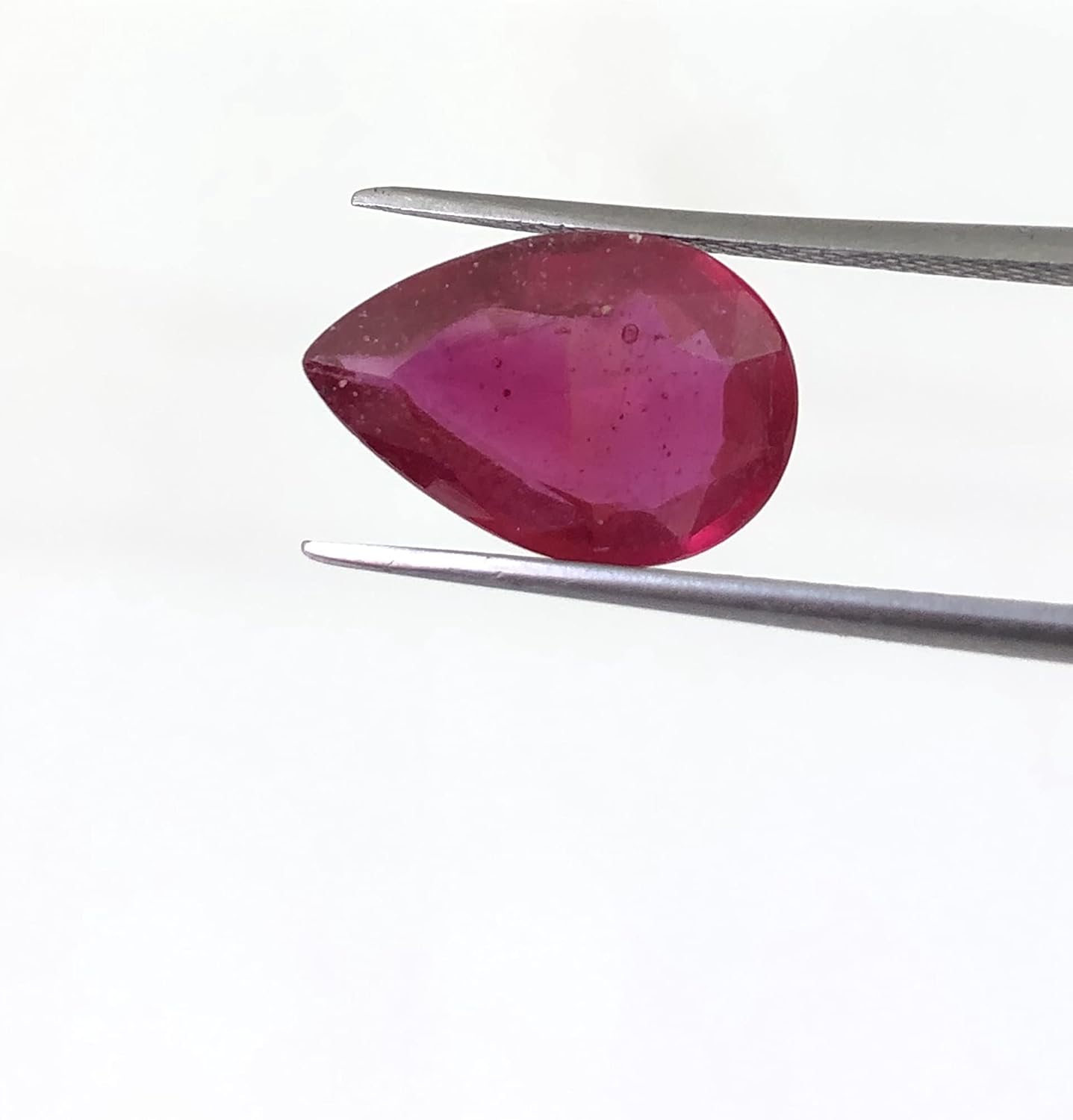 5.46 Ct Ruby Pear Shape Size 14x10 mm Cut Faceted Attractive High Quality Fine Loose Gemstone Best For Making Pendant/Necklace Jewelry - Clean Surface Ruby