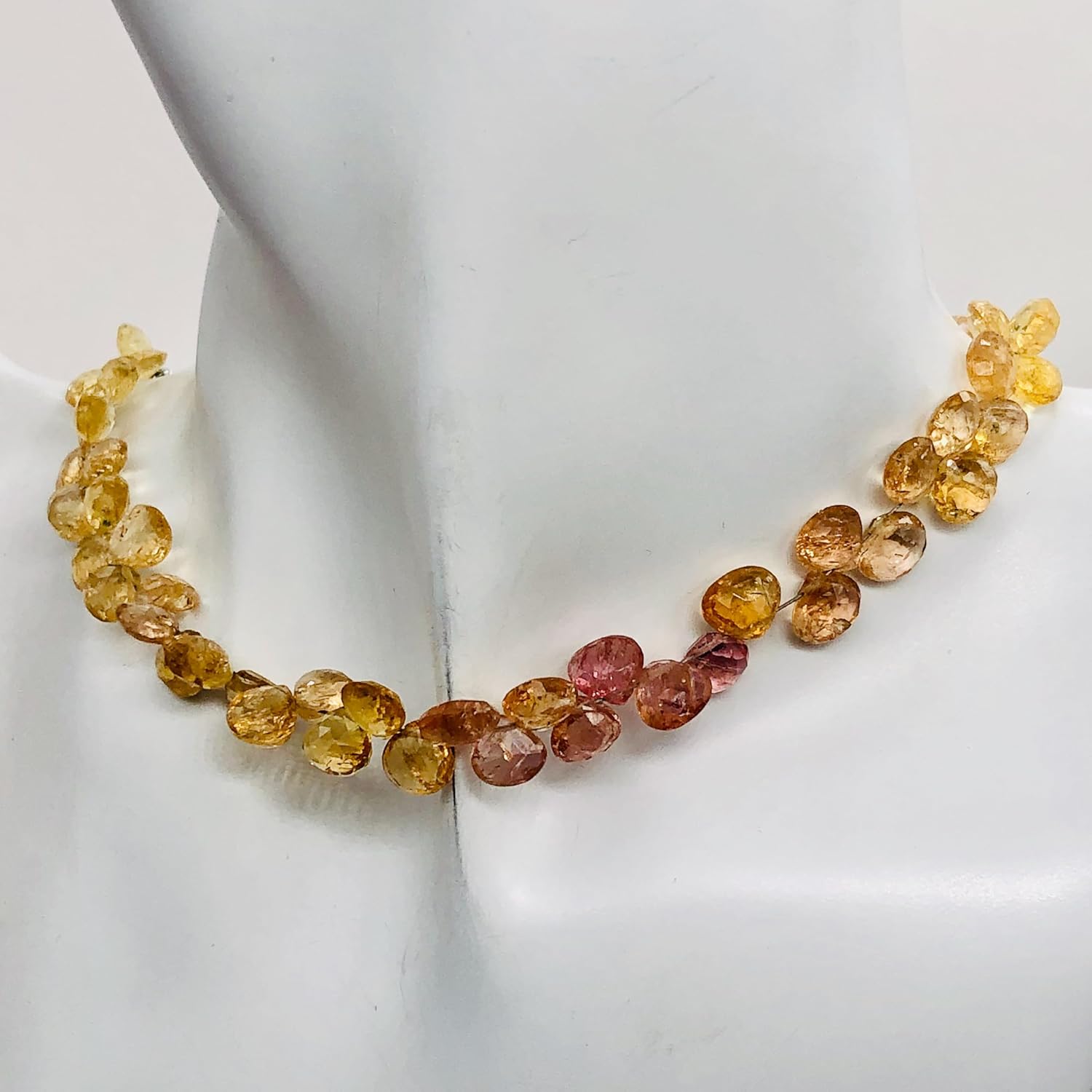 84cts Natural Imperial Topaz Faceted Bead Strand 110220 for Jewelry Making