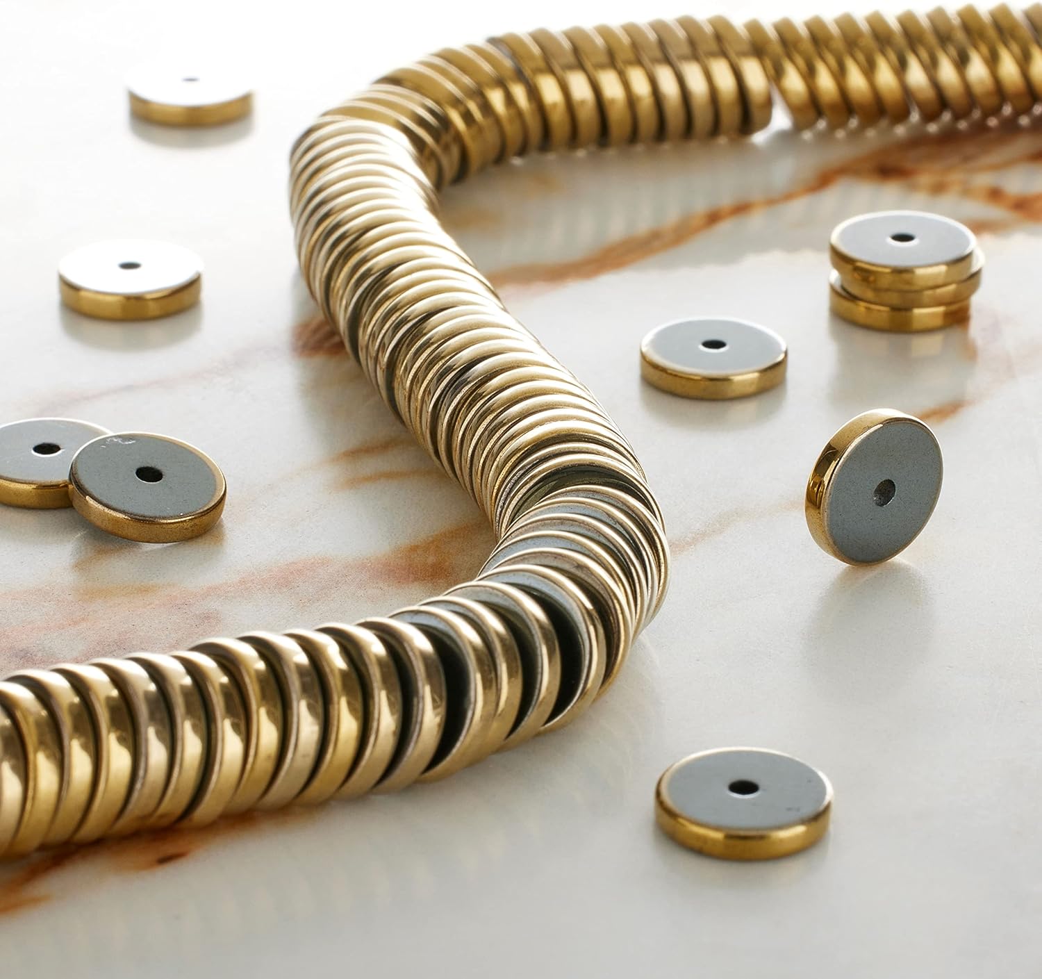 Bead Landing Gold Hematite Heishi Beads, 12 Pack