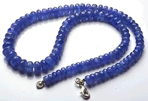 Beads Gemstone 1 Strand Natural 17 Inch Strand Super Finest, Super Rare,Ultimate Quality Tanzanite Necklace Faceted Rondelle Big Size Beads 6.5 to 10 MM Code-HIGH-21602