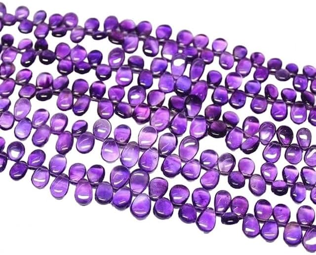 African Purple Amethyst Smooth Pear Drop Gemstone Craft Loose Beads 5