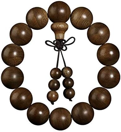 GLW Tarakan Genuine Natural Wild Agarwood Aloewood 15mm Malas Prayer Beads #4936