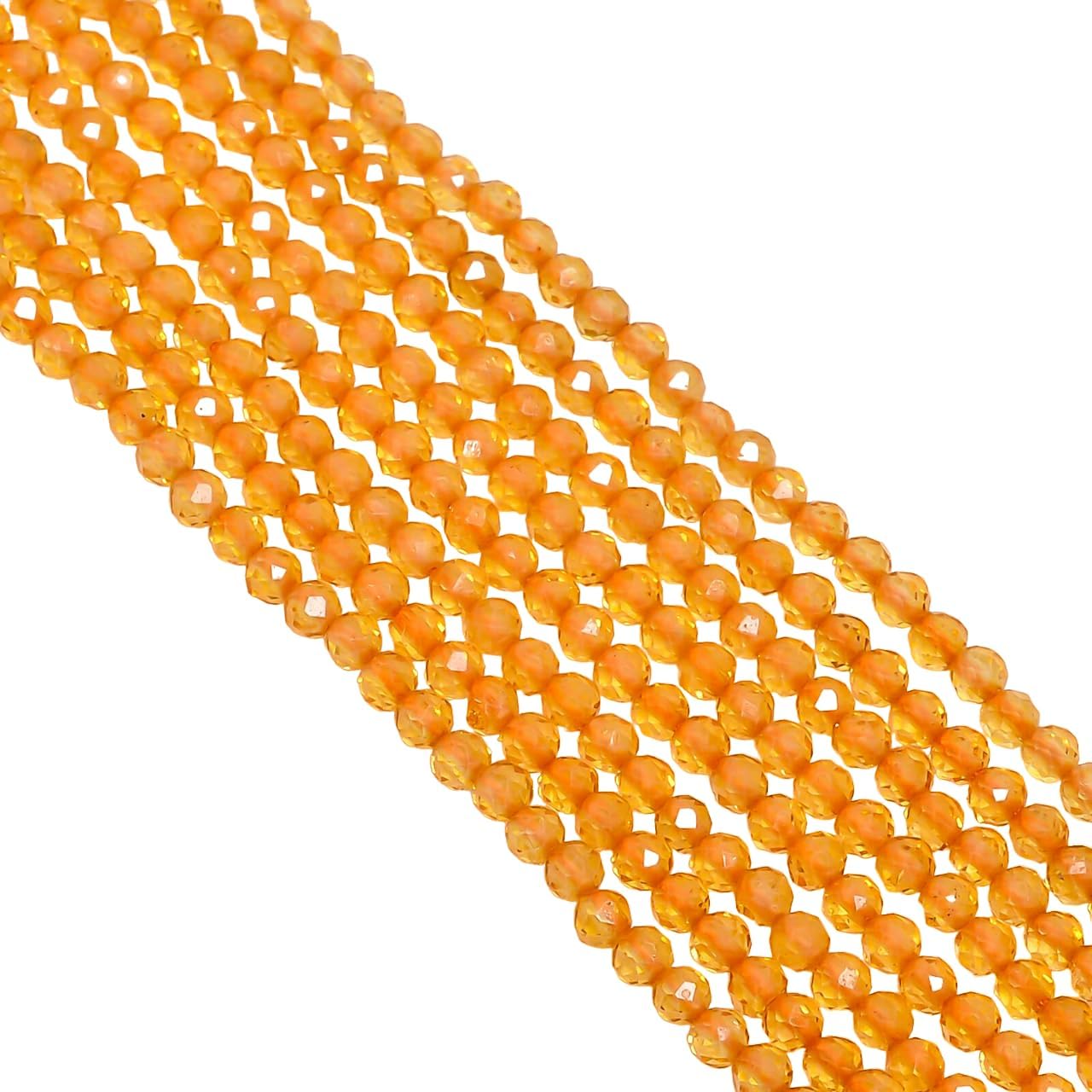 Fanta Sapphite Quartz Gemstone Round Shape Faceted Beads 3X3mm 50 Strand 13