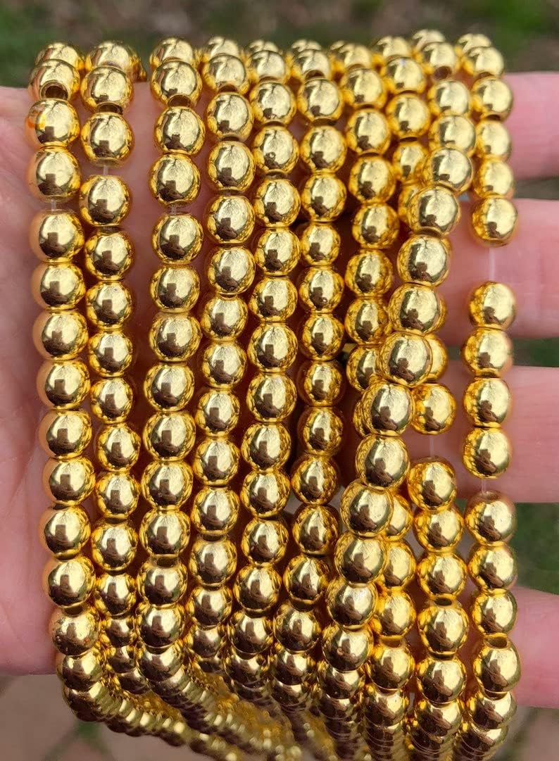 13 inch Strand of Natural gem Hematite, 6mm Round Smooth Beads for DIY Jewelry Making. | Beads_04614