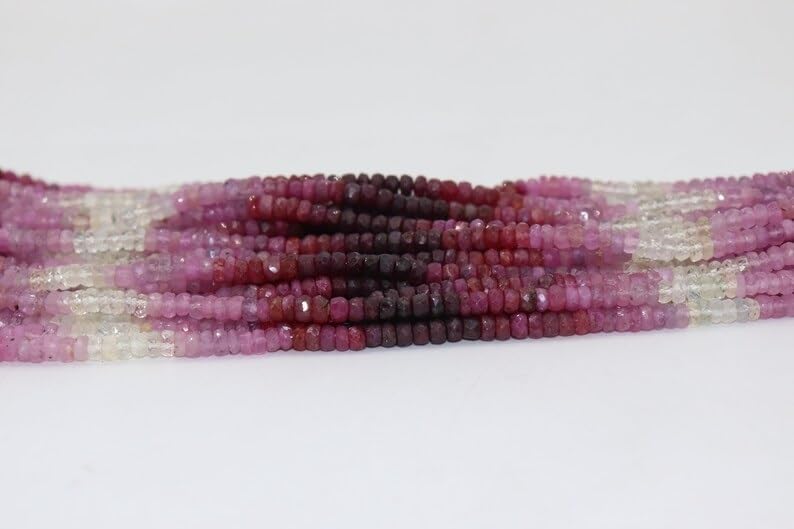 Natural Ruby Faceted Rondelle Beads 4-4.5 mm Ruby Beads Ruby Rondelle Beads Wholesale Precious Ruby Beads