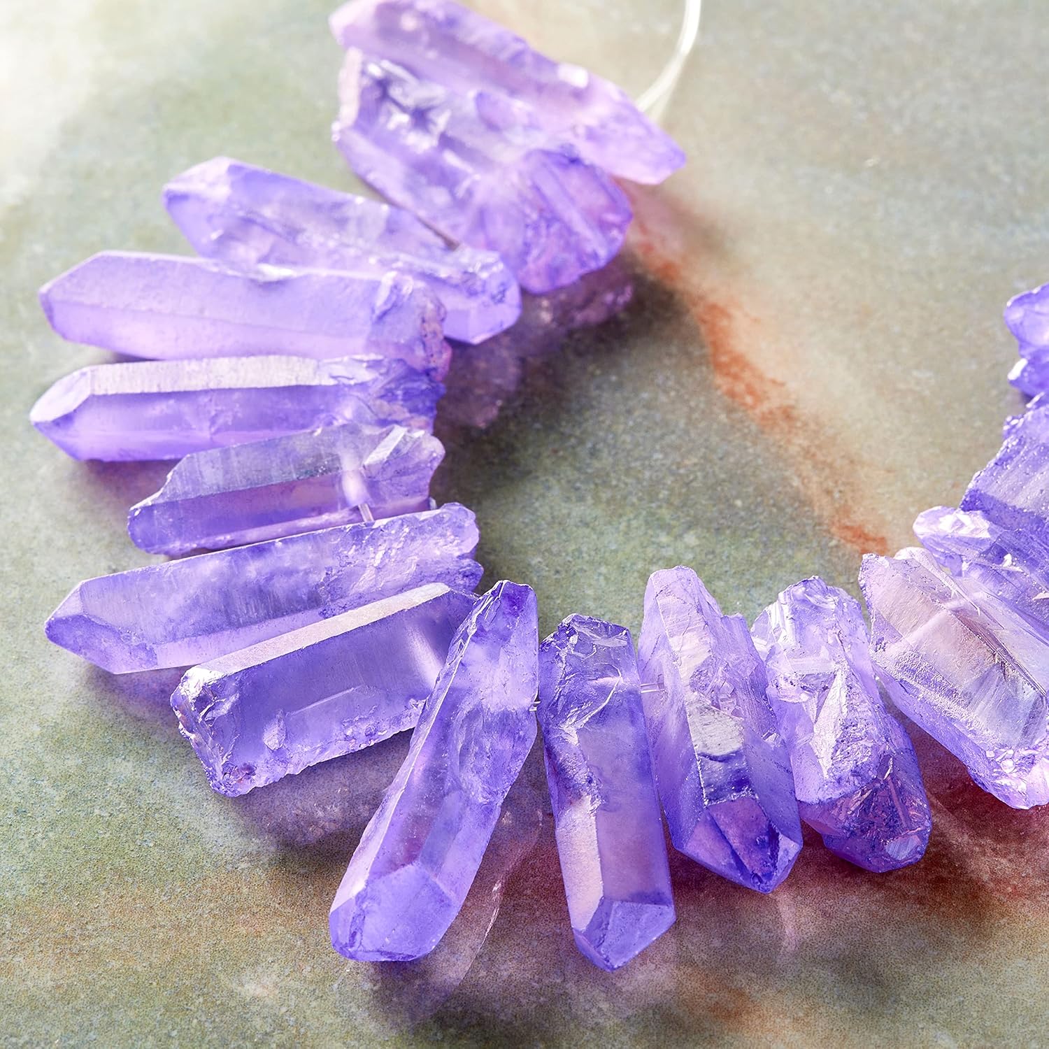 Bead Landing Lavender Aurora Borealis Crystal Stick Beads, 12 Pack