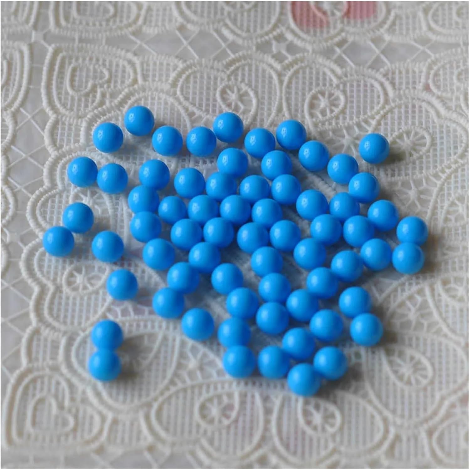6mm Acrylic Solid Color Non Porous Round Beads Loose DIY Handmade Decorative Material Dropping(White,5000PCS)
