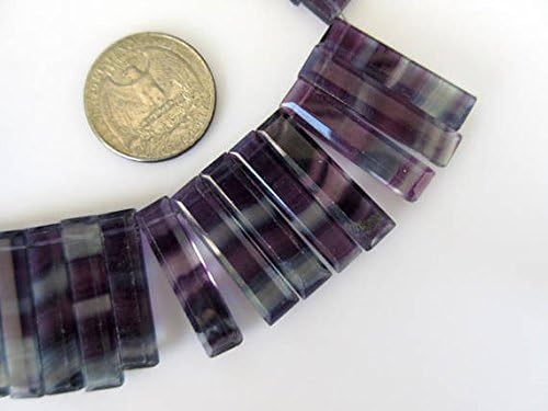 natural fluorite long baguette shaped step cut side drilled faceted cabochon, fluorite briolette beads, fluorite jewelry 4