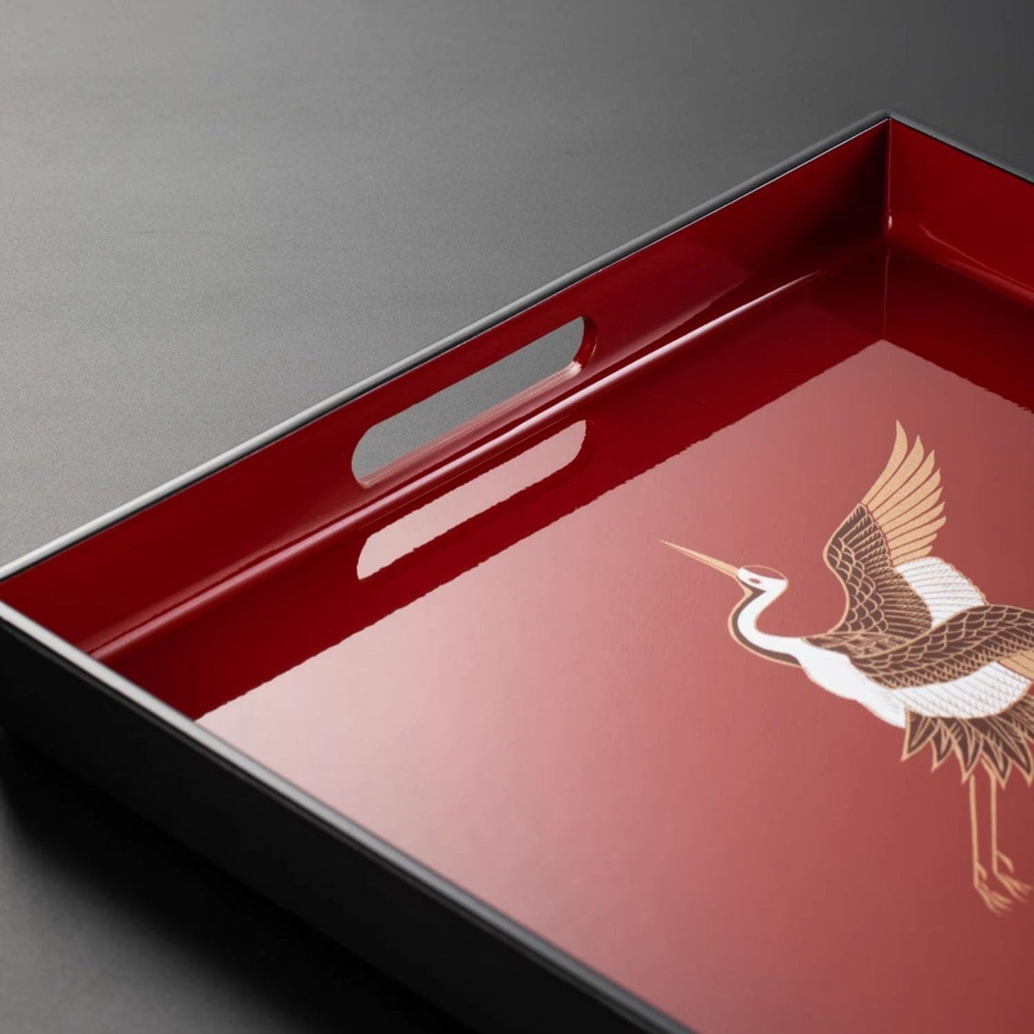 Foodtray Shanjia Lacquerware Zhu Yuhe Tea Tray Household Set Rectangular Dessert Lacquer Dining Serving