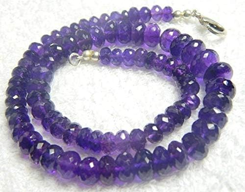 1 Strands Micro Faceted African Amethyst Rondelle Beads, 7-13mm Faceted Rondelles Code-HIGH-47225