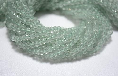 10 Strands, Green Amethyst Beads, Amethyst Gem Stone, 4.5mm Beads, Faceted Rondelle, Gemstone Beads, 13.5 Inch