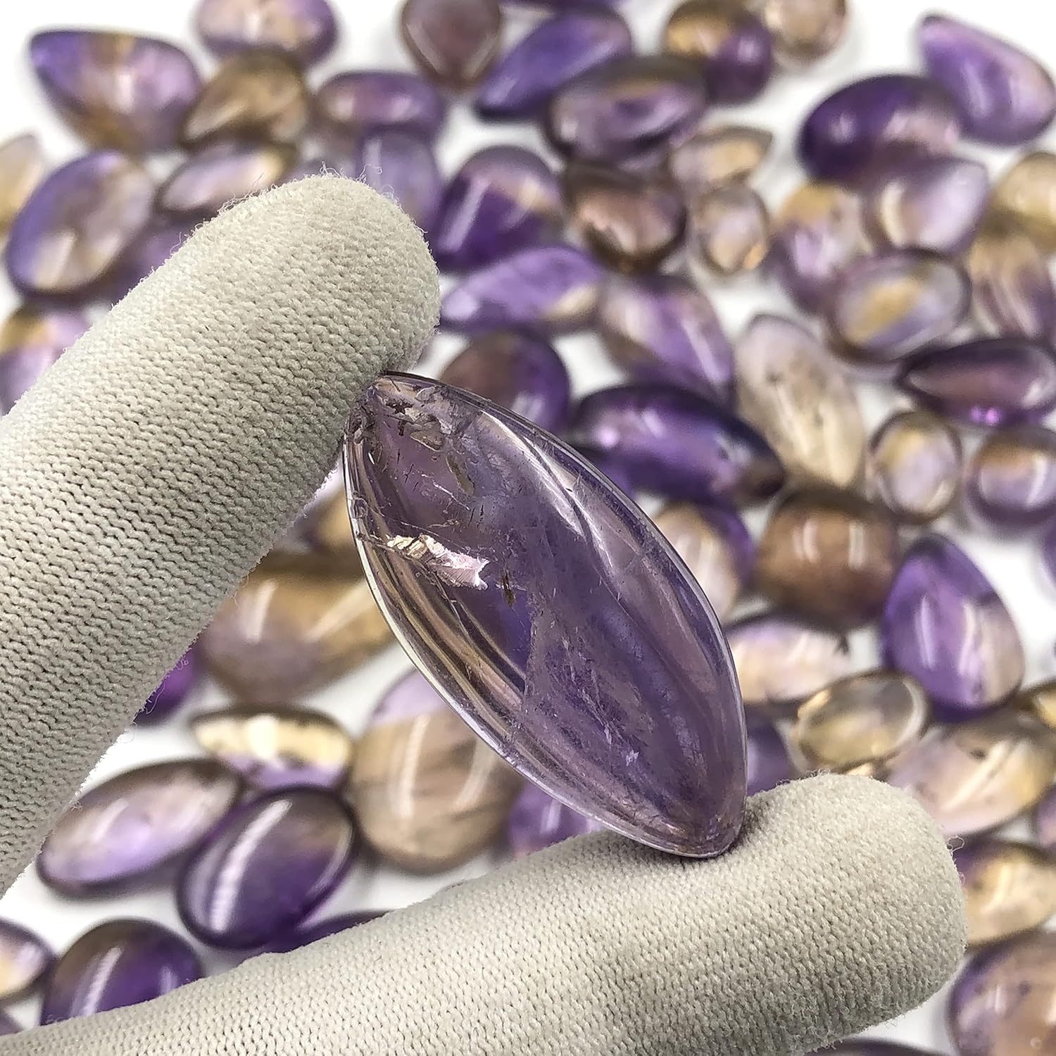 Natural AMETRINE Gemstone Loose Cabochon Lot For Jewelry Making, Loose Gemstone For Ring, Earring & Pendant Necklace, Jewelry Making Cabochons, Healing Gemstones