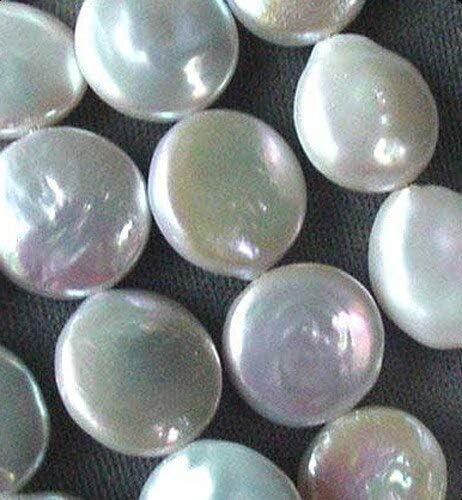 Glam Graduated White Coin FW Pearl Strand 4760 for Jewelry Making