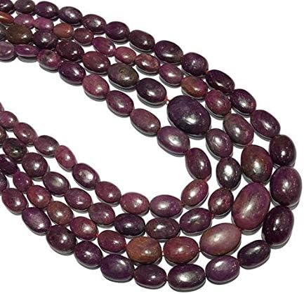 Natural Ruby Beads Oval Shape Necklace,Beads, Red Ruby Size 8 to 19 mm - 19