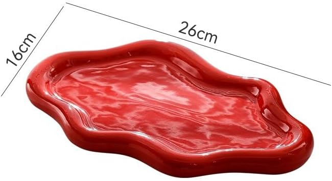 Cafeteria Tray Ceramic Large Cloud Tray Key Jewelry Storage Tray Snack Dessert Tray Aromatherapy Jewelry Storage Tray Serving Trays(D)