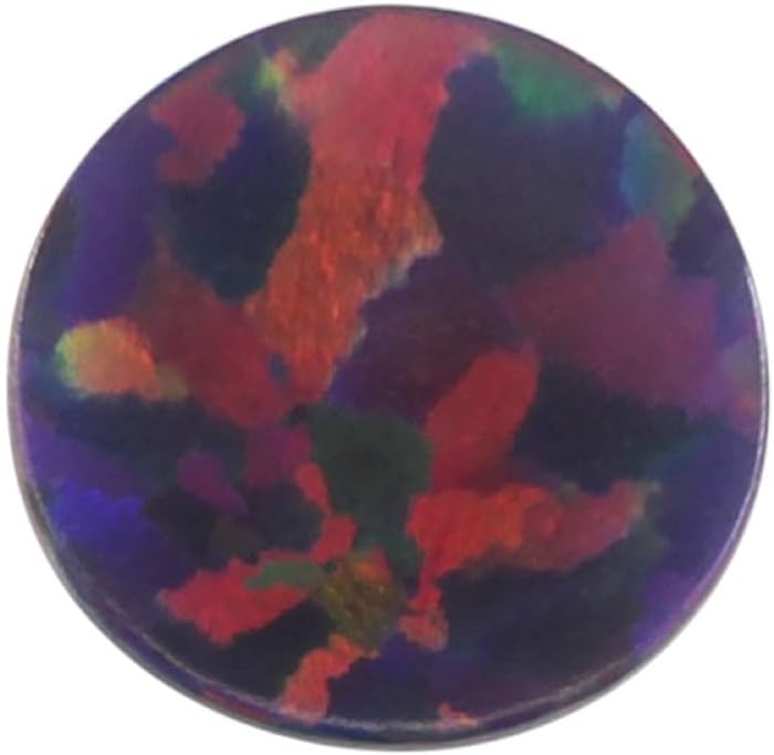 10Pcs Multicolor Opal Loose Beads - Synthetic Flat Base Cabochon Gemstones for Jewelry Making - (Color: 16-C/Size: 10.0mm 10Pcs)