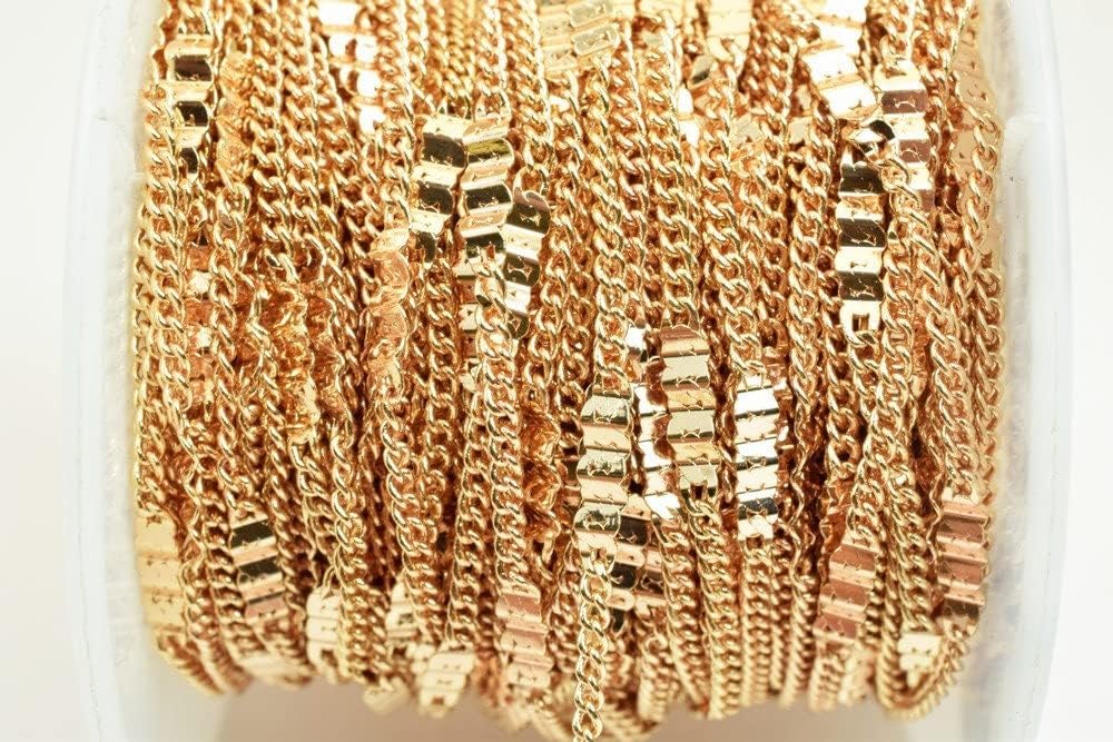18K Pink Gold Filled EP Chain Width 3mm Thickness 1mm Gold-Filled findings for Gold Filled Sold by Foot PGF17