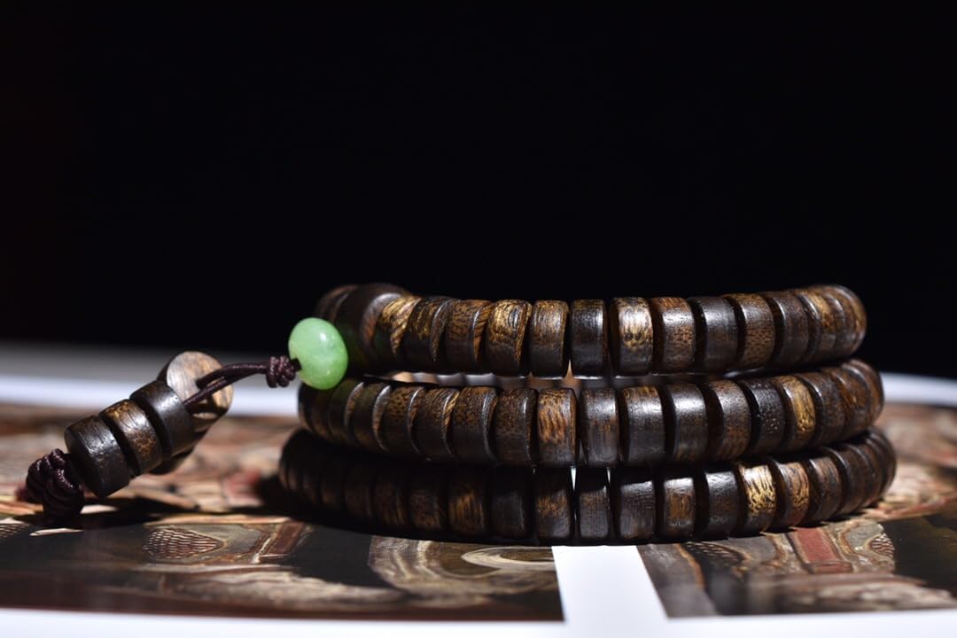 Brunei Agarwood sinensis Rosary Beads 8mm*108-Bead Prayer Beads Old Wood, Multi-Circle Long Chain