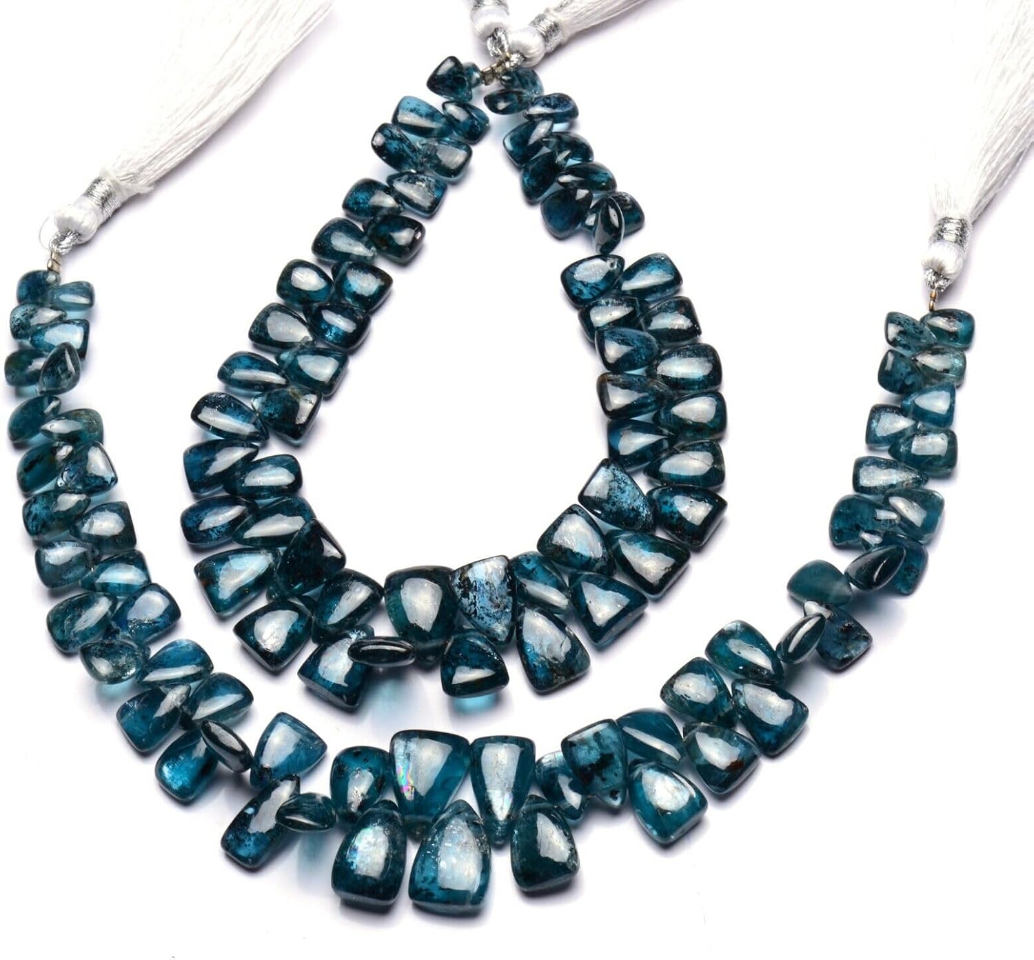 8 inch Strand of Natural Green kyanite 7x5-13x9mm Triangle Smooth briolette Beads for DIY Jewelry Making. |BRIO_03856