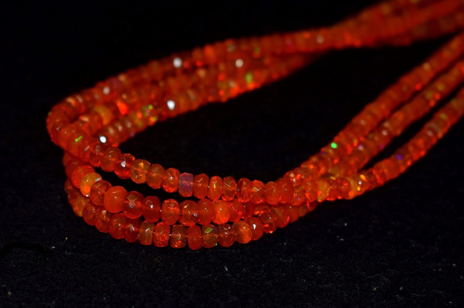 AAA Natural Orange Weloo Ethiopian Opal Faceted Rondelle Beads, 4-6mm Graduated Disc Gemstone Strand (13-Inch)