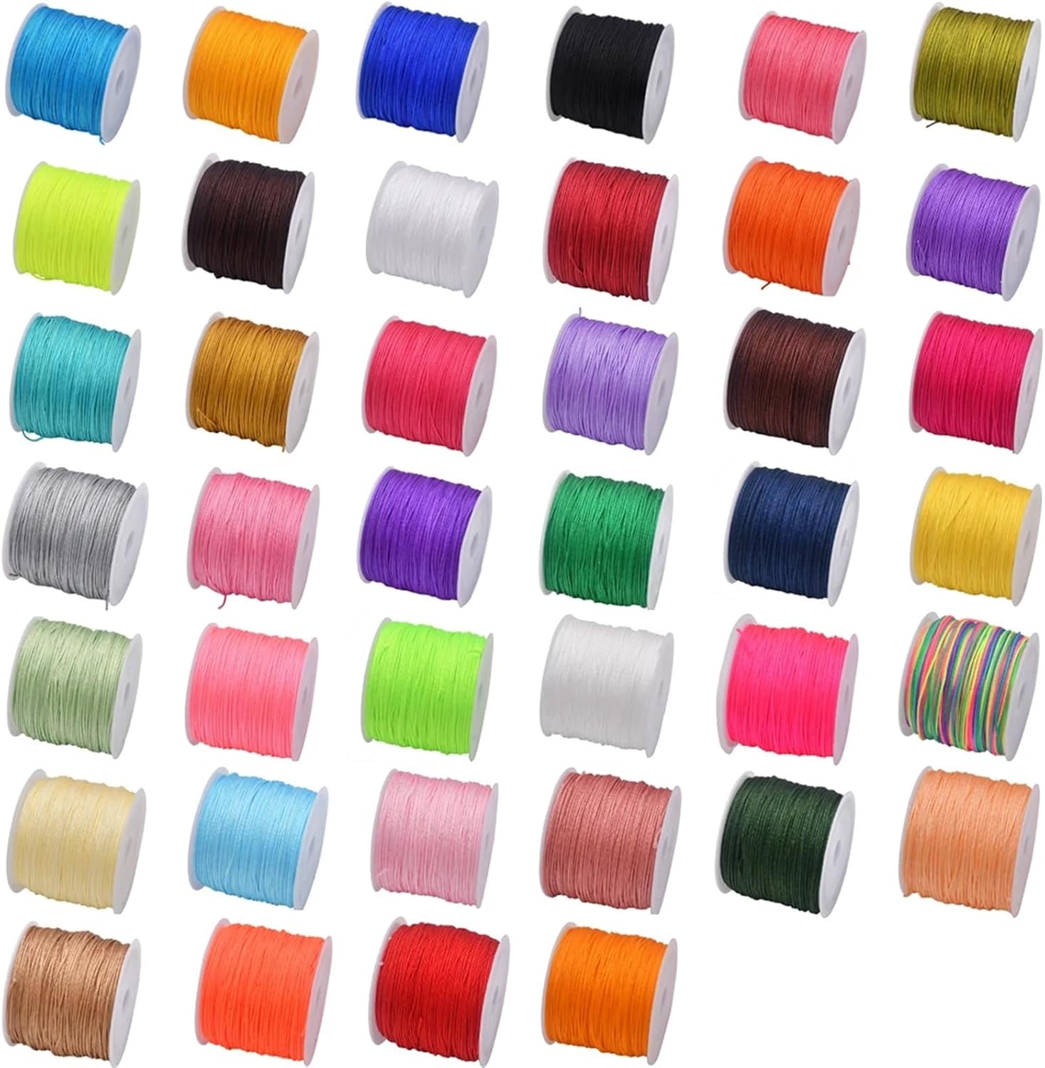 Nylon String 100M*100PCS 0.8mm Crafts Nylon Cord for Jewelry Making Beading Braided Satin String for Bracelets Rattail Trim Chinese Knot(Coffee)