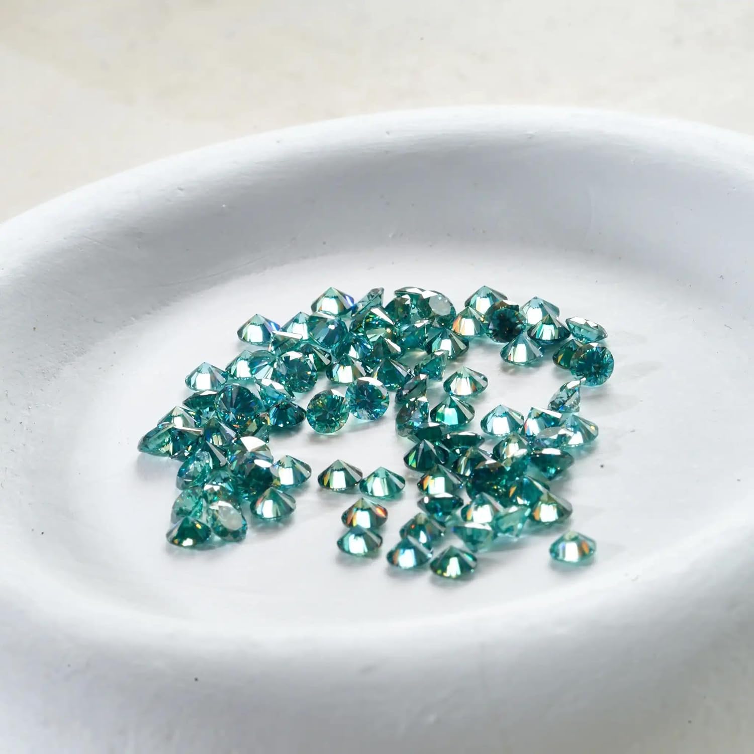 3.5Mm Round Color Gemstones Excellent Cut Set Pass Diamond Test