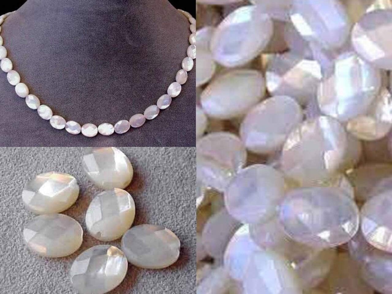 Sparkle Natural 9x7mm Mother of Pearl Bead Strand 104602 for Jewelry Making