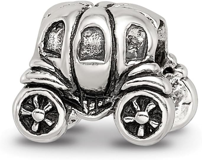 Solid 925 Sterling Silver Reflections Pumpkin Carriage Bead (10mm x 7.3mm)