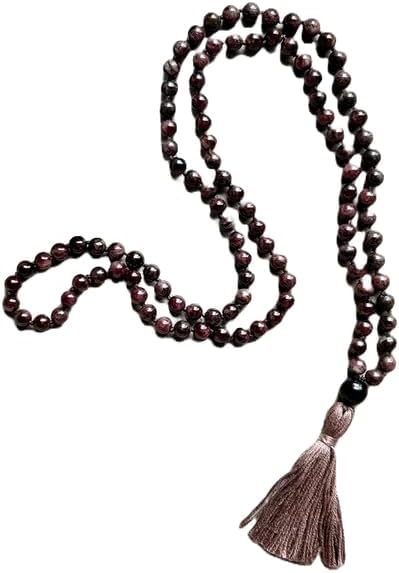 Natural Red Garnet 8mm 108 Mala Beads, Spiritual, Meditation Beads, Reiki, Japa Mala, Buddhist Prayer Beads, Yoga Bracelet, healing beads LKMALA-RRGU-538